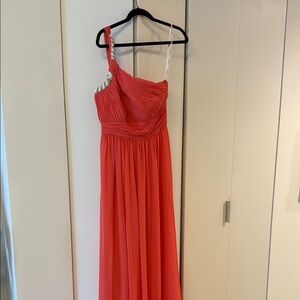 Calvin Klein Coral One Shoulder Dress